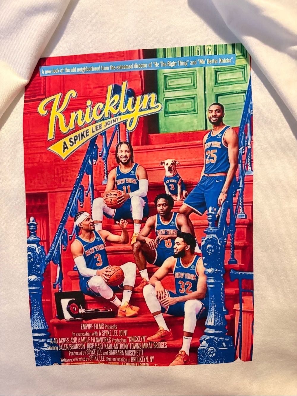 NY Knicks Graphic Crewneck - Red & Blue Basketball Poster Print